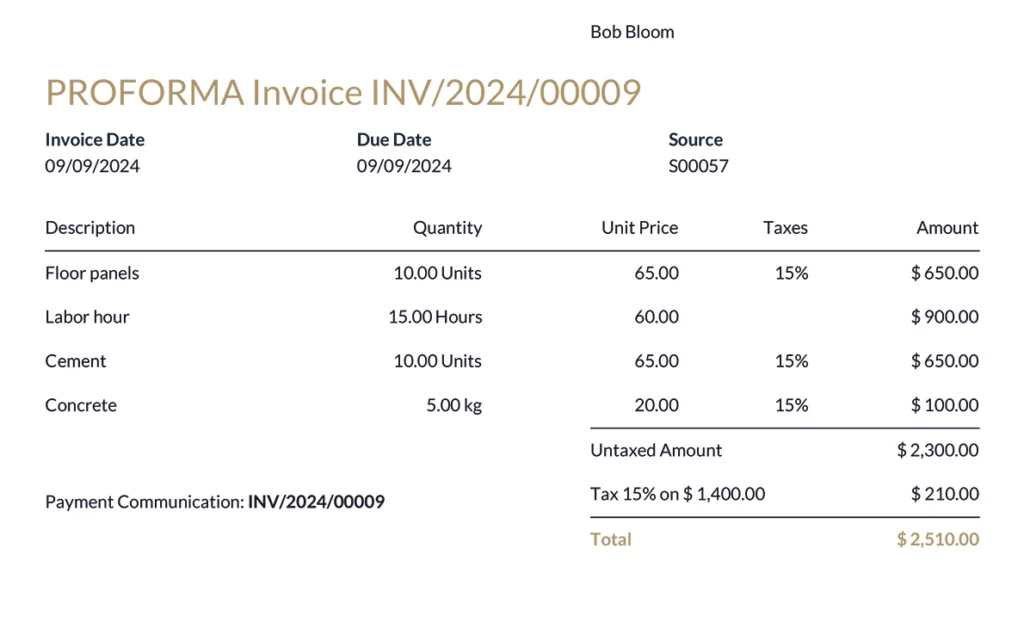 odoo invoice